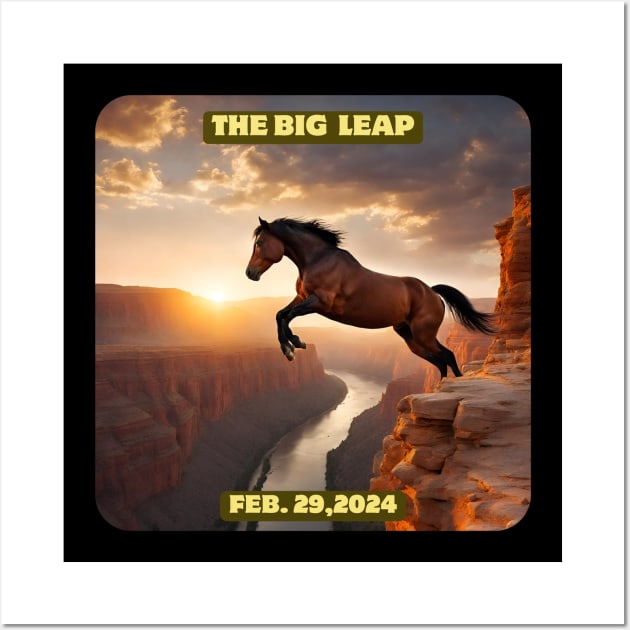 Beautiful Horse Leaping over a Canyon for Leap Year Wall Art by Spacetrap